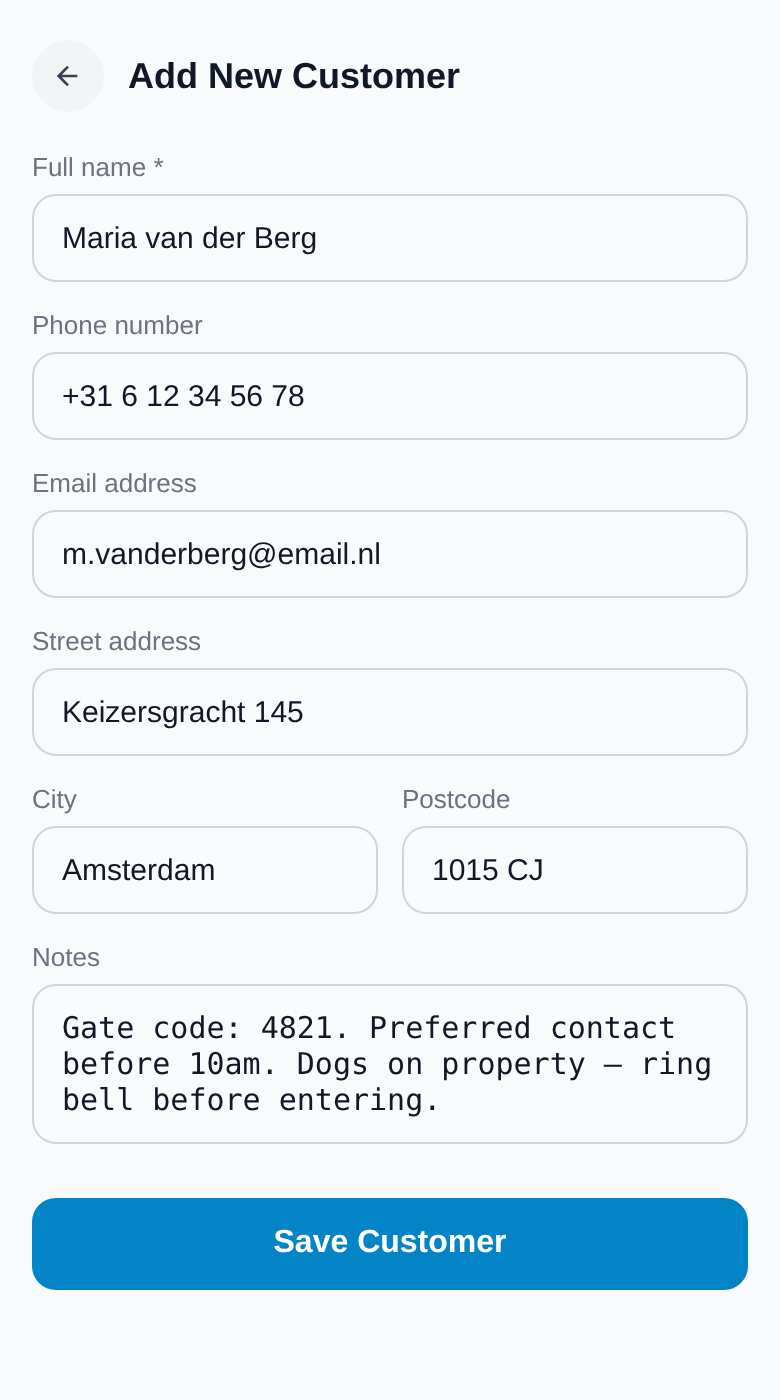 Add Customer Form