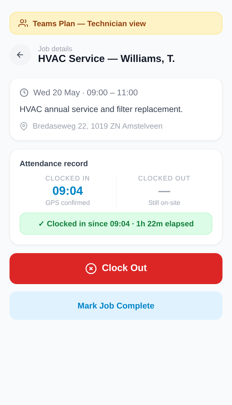 Technician Clock In